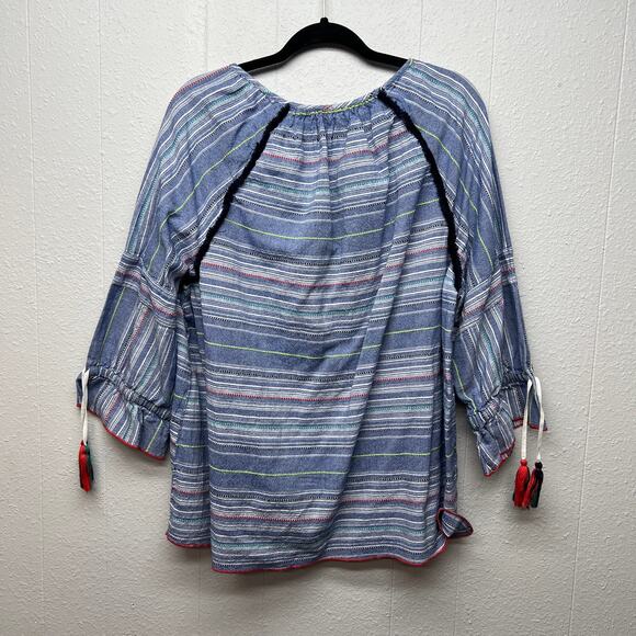 Caffe Marrakesh Anthro Cotton Top Womens 2X Flowy Tasseled Bohemian Cottagecore - Picture 6 of 12